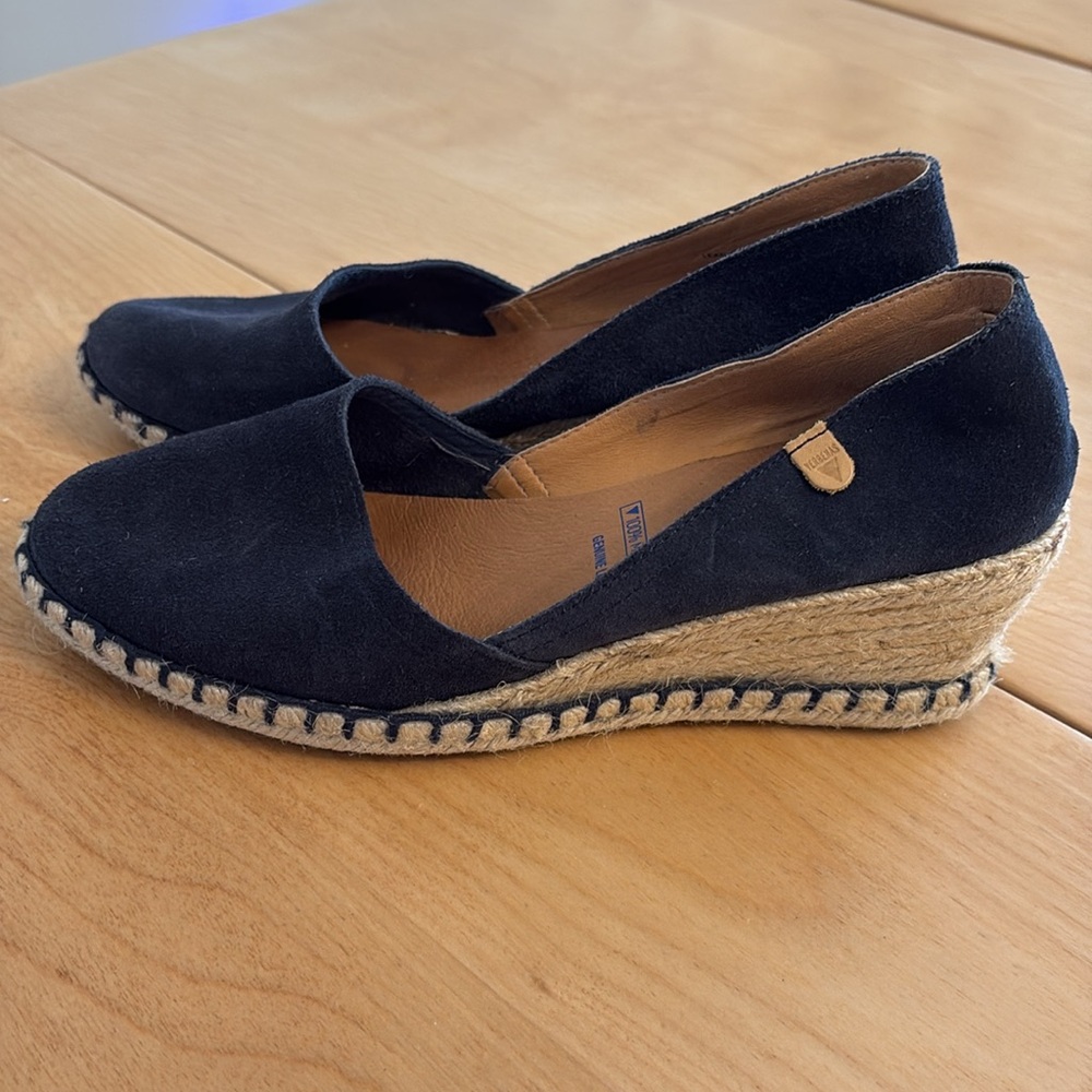 Verbenas Women's Carmen Navy Suede Espadrille Wedge Slip-On Shoes. Size 39 - Picture 4 of 10